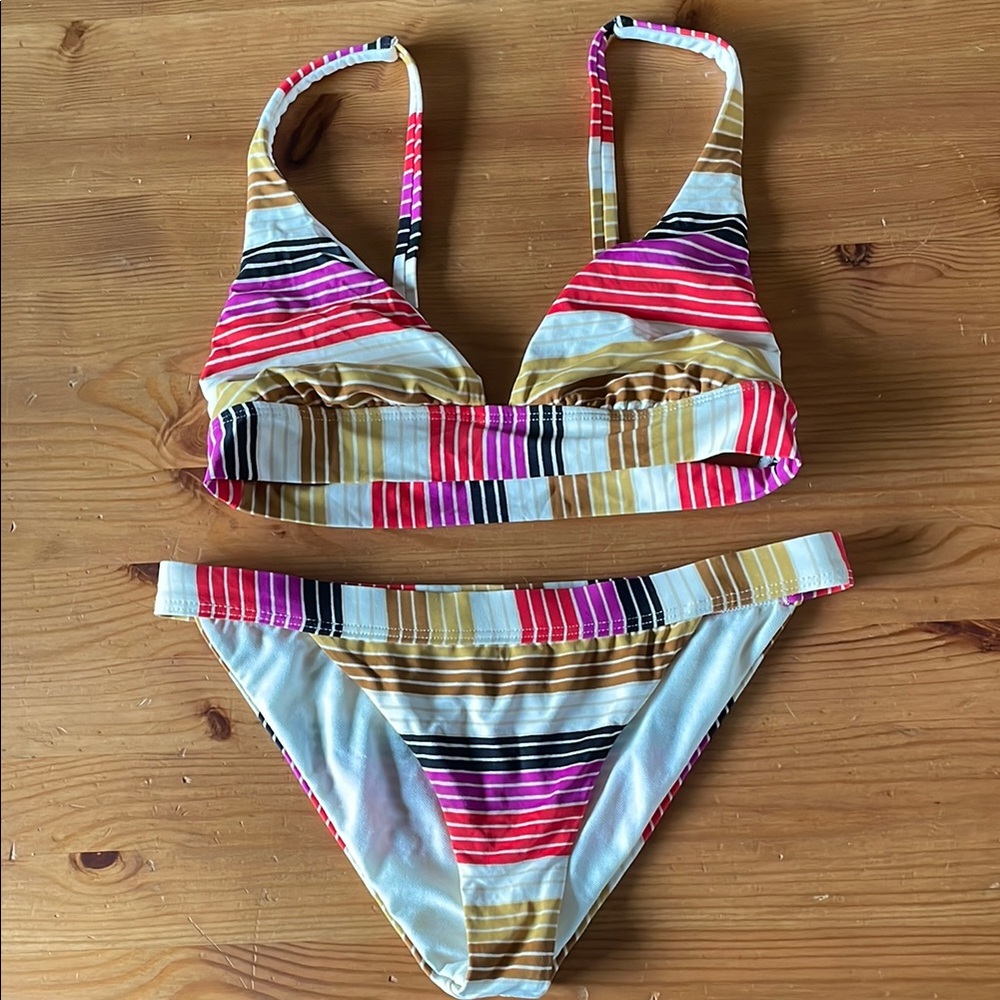 Billabong Multicolor Striped Bikini Set - Picture 1 of 3